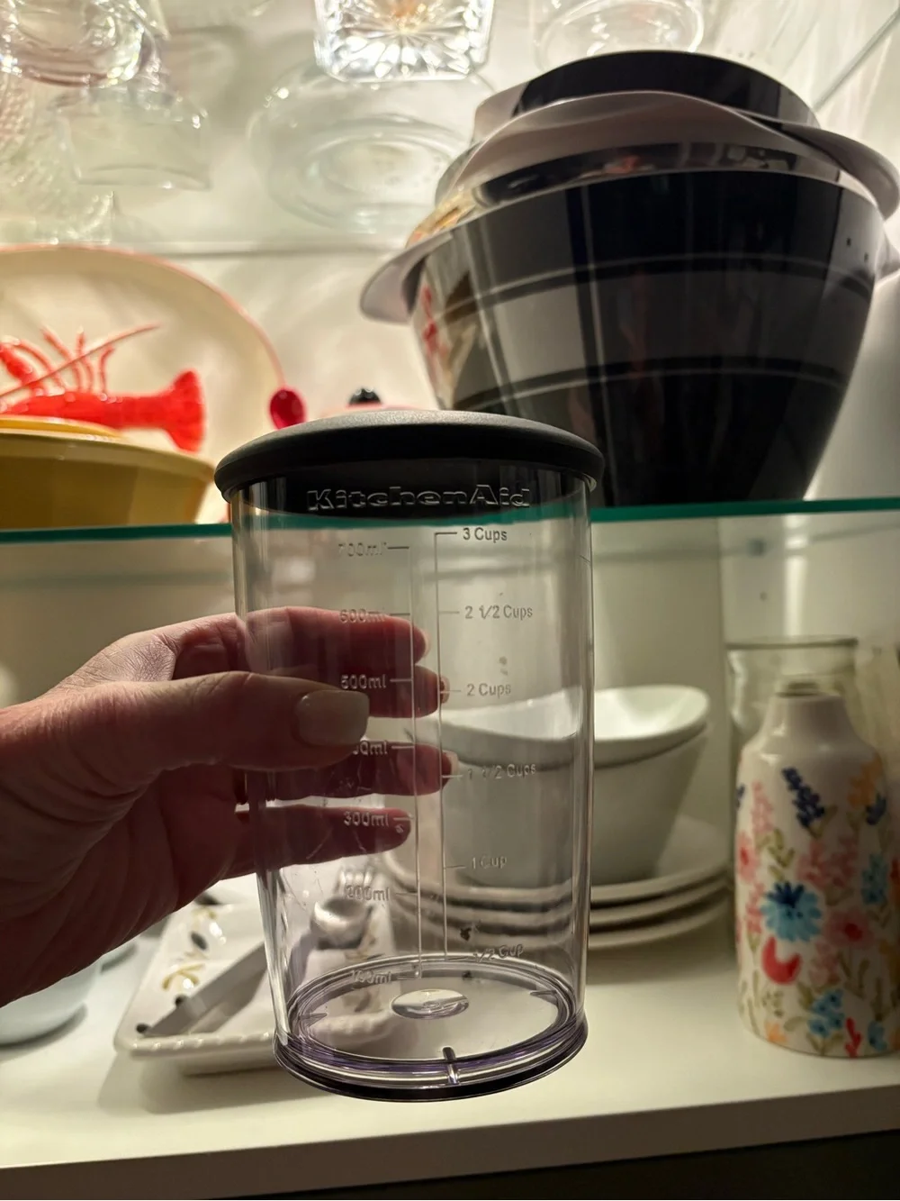 KitchenAid 3 Cup 700ml BPA-free Blending Jar Cup with Lid Accessory Hand Blender